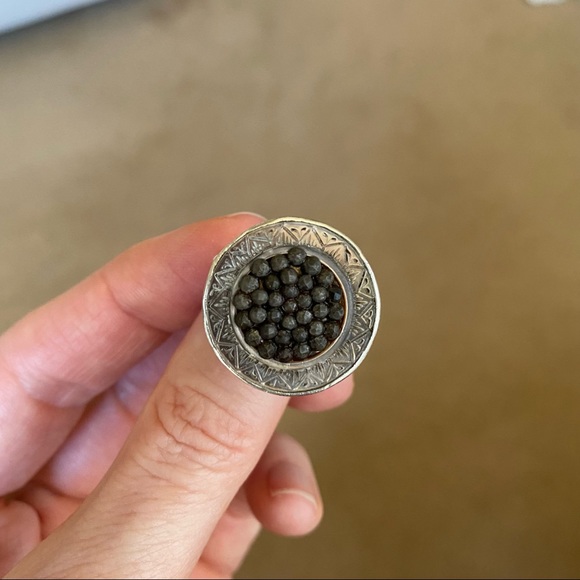 Sterling Silver Antique Button Ring - Picture 4 of 5